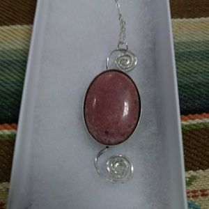 Sterling/rhodonite necklace